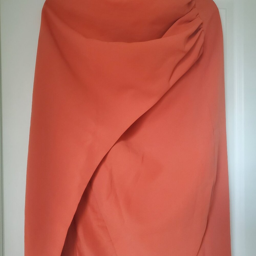 Orange midi skirt